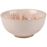 Cream ceramic bowl with speckled glaze featuring dried pampas grass arrangement in warm bronze tones.