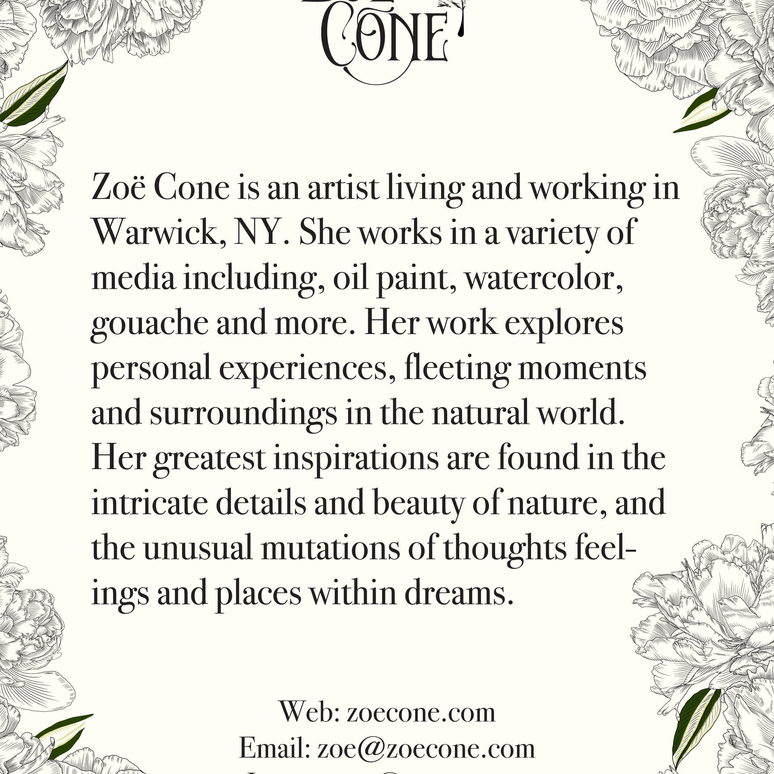 Botanical Cards by artist Zoe Cone